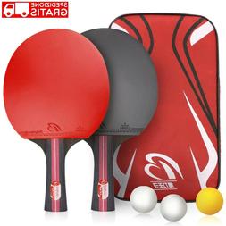 ✅ 2 RACCHETTE PING PONG PROFESSIONALE +3 PALLINE + CUSTODI