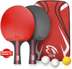 ✅ 2 RACCHETTE PING PONG PROFESSIONALE +3 PALLINE E CUSTODI