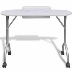 Pieghevole Per Manicure Con Rotelle Bianco Ricostruzione Ung