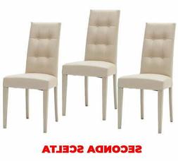 3 Sedie Imbottite in Ecopelle La Seggiola Four Seasons Sabbi