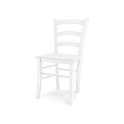 4 PEZZI SEDIA LEGNO COLORE BIANCO OPACO SEDUTA LEGNO X CUCIN