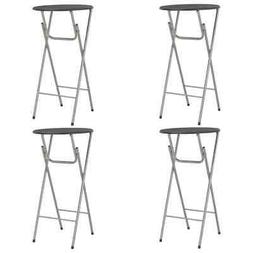 vidaXL 4x Tavoli da Bar Nero MDF e Acciaio Rotondi Pieghevol