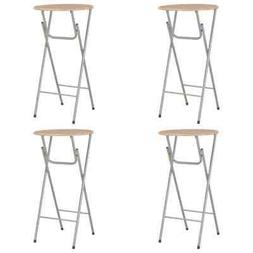 vidaXL 4x Tavoli da Bar Rovere MDF Acciaio Rotondi Pieghevol