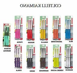 KAIMANO 6 COLTELLI DA TAVOLA CUCINA LAMA INOX DENTATA VARI C