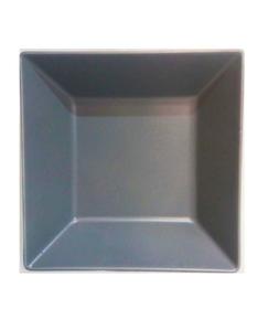 6 piatti da tavola fondi quadrati colore grigio, porcellana,