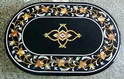 Top Pietra Caff&egrave; Tavolo Con Inserto Arte At Bordo