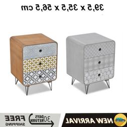 Armadietto Laterale con 3 Cassetti Marrone/Grigio Cassettier