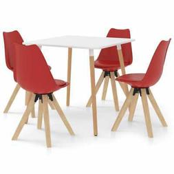 5pz 4posti Design Elegante Schienale Rosso Ristorante 305701