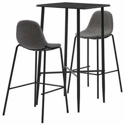 Sedie 3pz Bar 2posti Poggiapiedi Grigio Talpa Sala Moderno 2