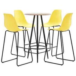 Sedie 5pz Bar 4posti Plastica Giallo Sala Pub New Casa News 