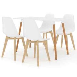 Sedie 5pz Pranzo Design Elegante 4posti Schienale Bianco + 3