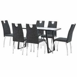 ax set tavolo sedie 7pz 6posti vetro