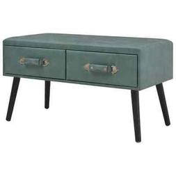 AX Tavolino Caff&egrave; Sala Soggiorno Verde Acqua 2cassetti 80x4