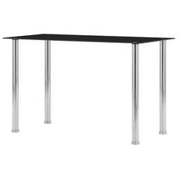 Pranzo Nero Vetro Temperato Cucina Salotto 120x60x75cm 28185