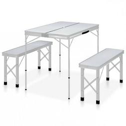 Campeggio Pieghevole 2 Panche Alluminio Bianco 48181 Ricreaz