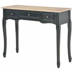 Consolle Trucco Cassetti Nero Marrone Legno Tavoli 100x35x78