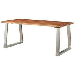 Pranzo Massello D'acacia Acciaio Inox Cucina 180x90x75cm 283