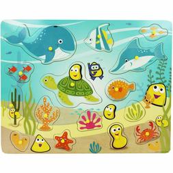 BBC Cbeebies Bambini Grande IN Legno Pioli Tavola Oceano Tem