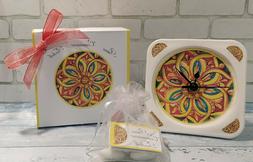 BOMBONIERA OROLOGIO  CON IMMAGINE CERAMICHE CALTAGIRONE DA T