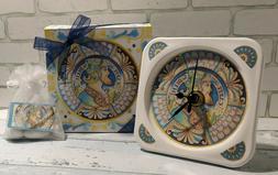 BOMBONIERA OROLOGIO CON IMMAGINE CERAMICHE  STILE  CALTAGIRO