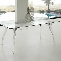 In Vetro Trasparente Con Gambe In Policarbonato