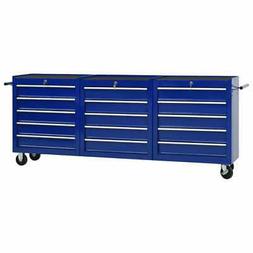 vidaXL Carrello Portautensili con 15 Cassetti in Acciaio Blu