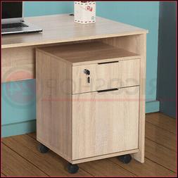 Cassettiera Cassetto con Chiave Ruote Rovere Legno per Uffic