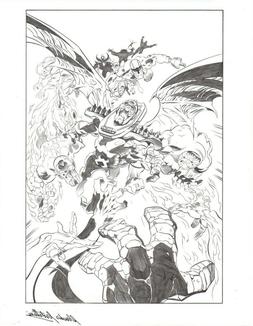 CLAUDIO CASTELLINI -  Tavola originale Fantastic Four: Foes 
