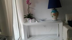 Consolle acciaio e vetro "Metro" bianco - Ozzio Design