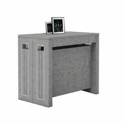 Consolle colore grigio cemento con 6 prolunghe  h.77x90x45/3