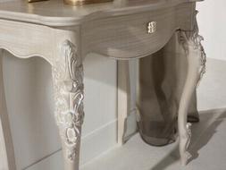 CONSOLLE   CON SPECCHIO  INGRESSO IN AVORIO  PATINATO   ANCH