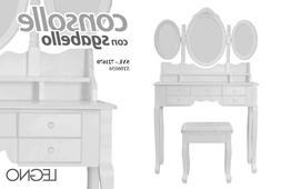 CONSOLLE MODERNA BIANCA + SGABELLO SPECCHIO Make Up INGRESSO