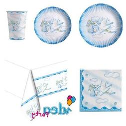 COORDINATO TAVOLA COMPLETO Set Azzurro Nascita Bimbo Addobbi
