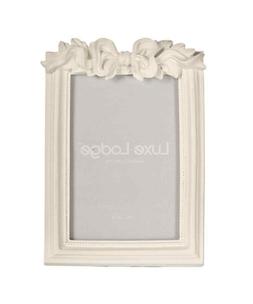 Cornice Portafoto Shabby Chic Bianca Con Fiocco Vintage Rett
