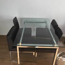 Dining Glass Table + Chairs + Lack Tv table Ikea