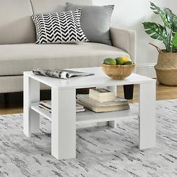 Tavolino da Salotto con Mensola Portaoggetti 60x60x40cm Tavo