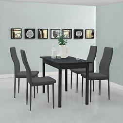 Da Pranzo Con 4 Sedie Nero/grigio 120x60 Cucina Sala