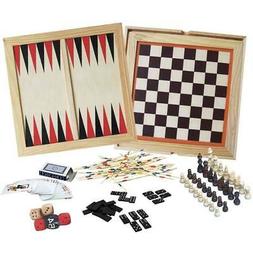 6 In 1 Con Scacchiera Carte Scacchi Dama In Legno