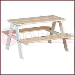 Da Pic Nic Bianco Con Panche Tavolino In Legno Seduta Per Ba