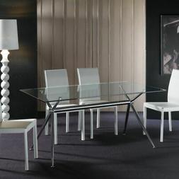 Scrivania Design In Vetro Trasparente E Metallo Cromato