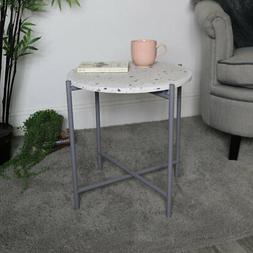 Grande Bianco Terrazzo & Grigio Metallo Tavolo