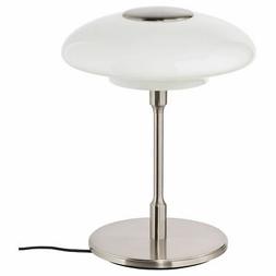 40 Cm Placcato Nichel / Opale Bianco Vetro