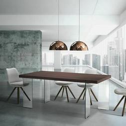 Da Cucina Design Moderno 180 X 90 Cm In Vetro E Legno