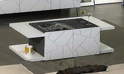 Da Salotto Tavolino Moderno Bianco E Grigio Marmo Ante Incis