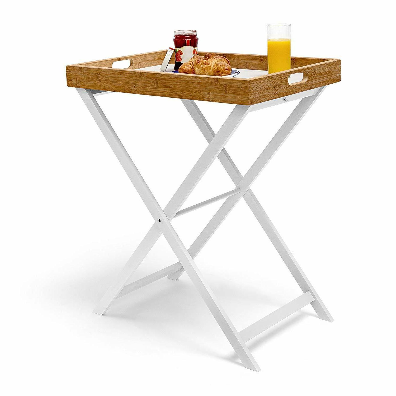 10019176 tavolo ausiliario pieghevole bambu bianco e