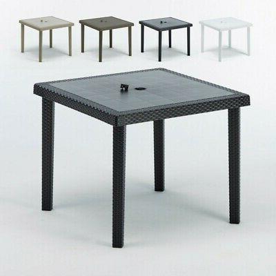 12 tavoli bar poly rattan quadrati 90x90