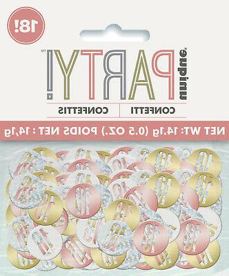 18th geburtstag rotgold glitz tischkonfetti party dekoration