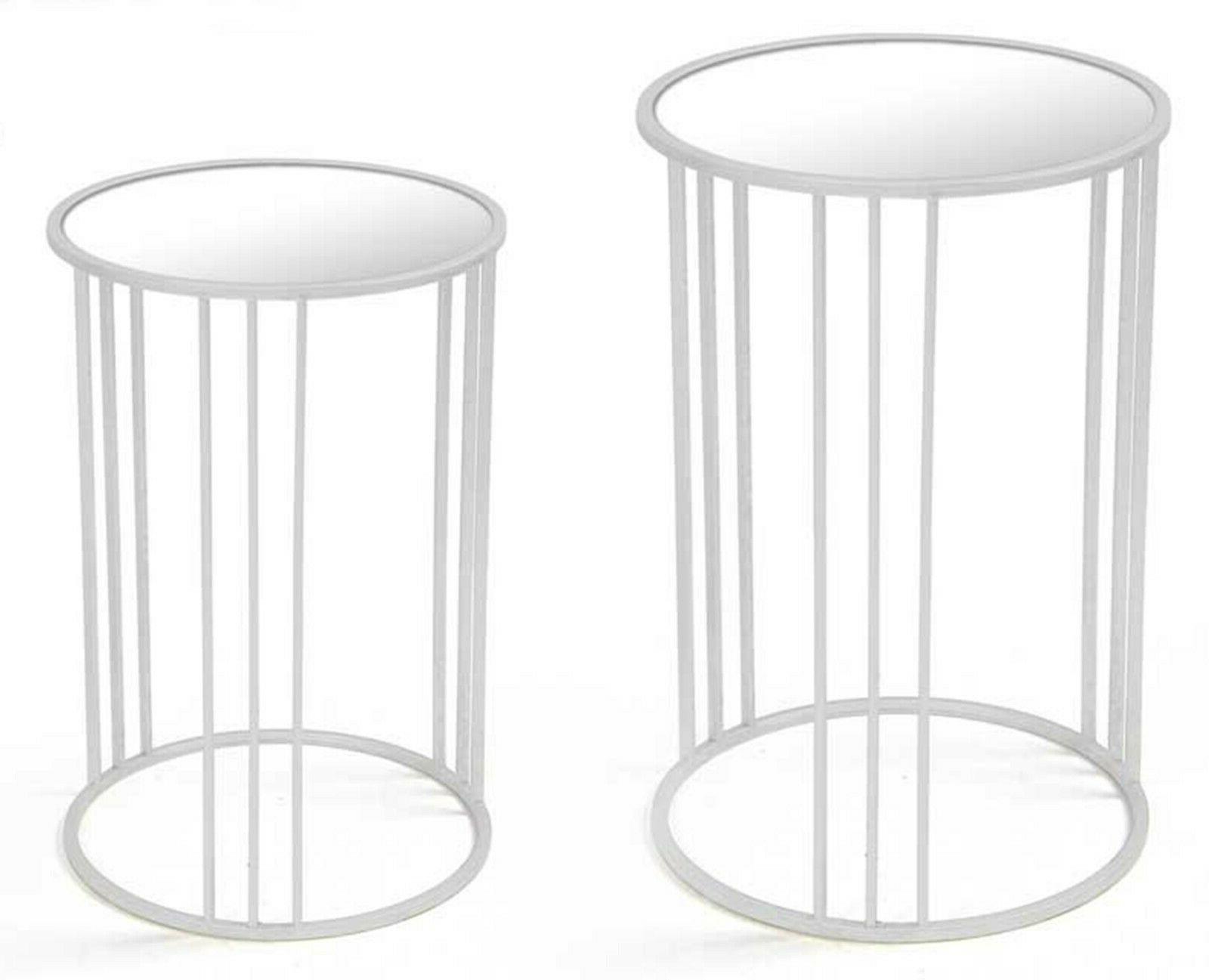 2 pezzi tavolini top a specchio 59