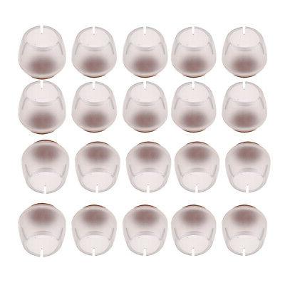 20xclear silicon round chair gambe caps coperture