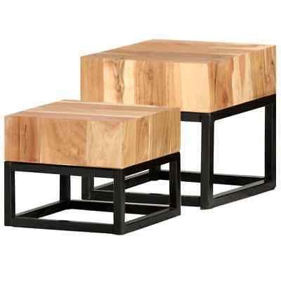 258497 tavolini laterali 2 pz in legno